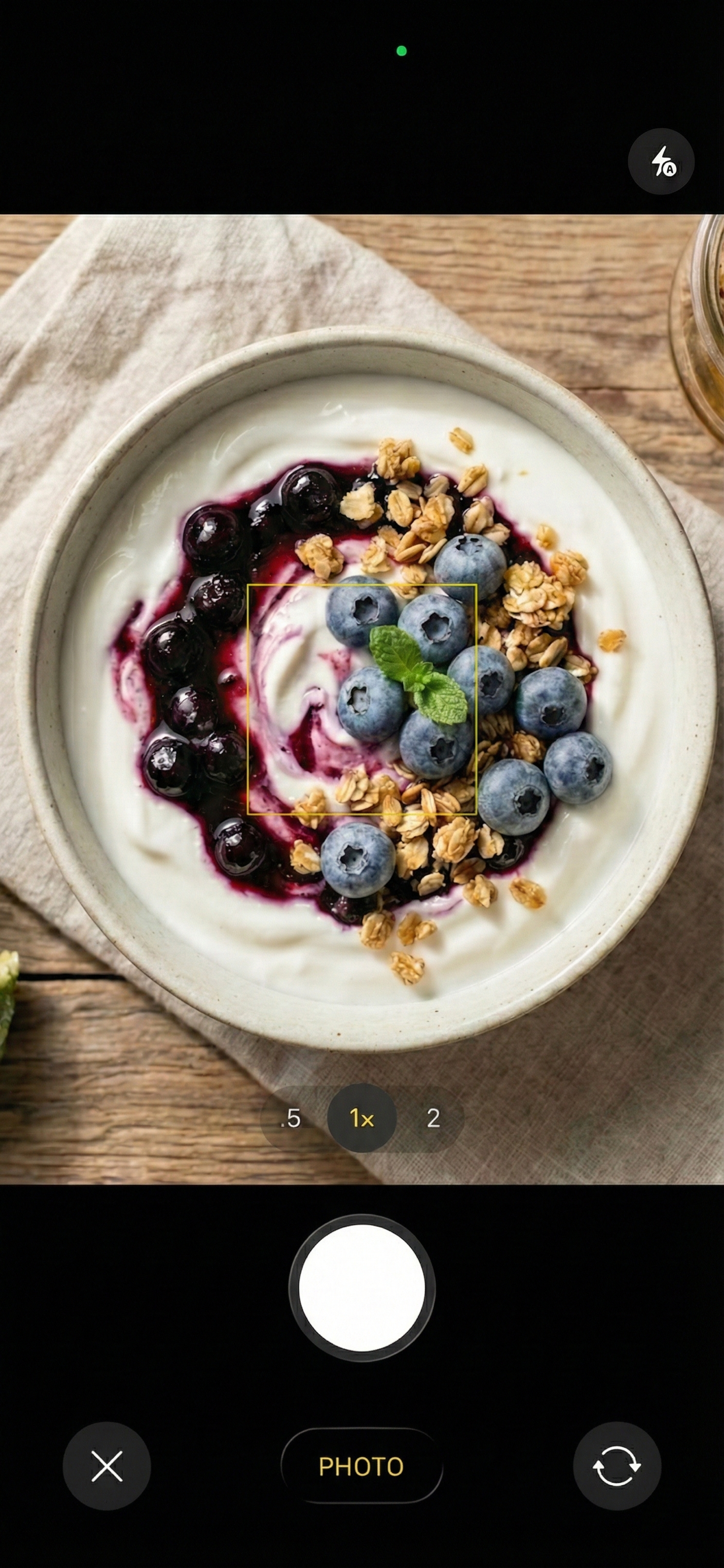 Fud AI camera screen for snapping food photos